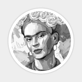 Frida Kahlo Black and White 1 Magnet